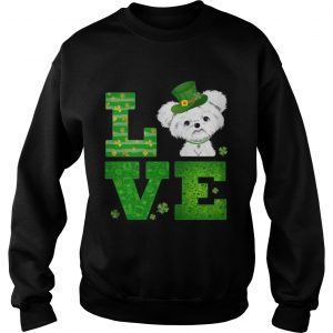 Love Maltese St Patricks Day Green Shamrock Sweater