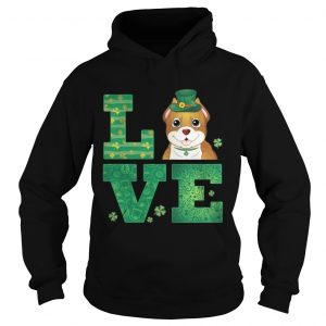 Love Pit Bull St Patricks Day Green Shamrock Hoodie