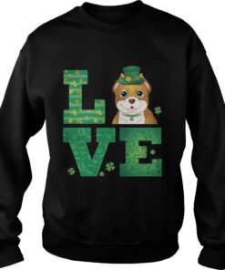 Love Pit Bull St Patricks Day Green Shamrock Sweater