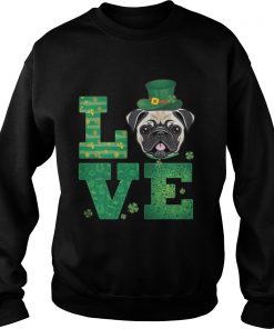 Love Pug St Patricks Day Green Shamrock Sweater