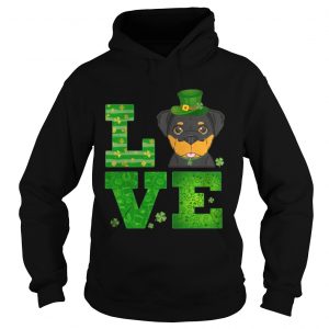 Love Rottweiler St Patricks Day Green Shamrock Hoodie