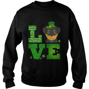Love Rottweiler St Patricks Day Green Shamrock Sweater