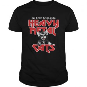 My heart belongs to heavy metal and cats Guys Tee