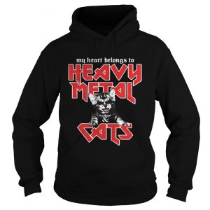 My heart belongs to heavy metal and cats Hoodie