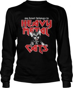 My heart belongs to heavy metal and cats Longsleeve Tee