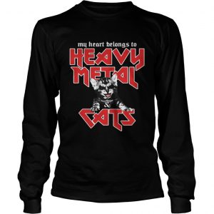 My heart belongs to heavy metal and cats Longsleeve Tee