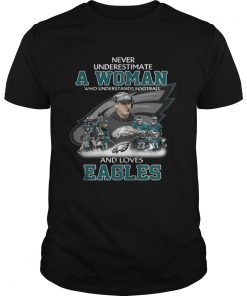 Never Underestimate a Woman Who Understands Football And Loves Eagles Guys Tee