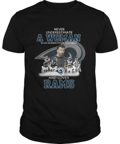 Never Underestimate a Woman Who Understands Football And Loves Rams Guys Tee