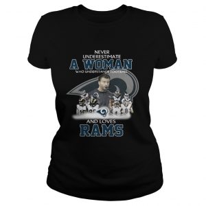 Never Underestimate a Woman Who Understands Football And Loves Rams Ladies Tee