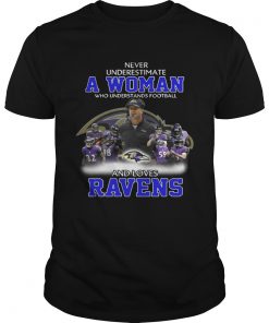 Never Underestimate a Woman Who Understands Football And Loves Ravens Guys Tee