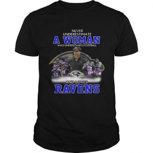 Never Underestimate a Woman Who Understands Football And Loves Ravens Guys Tee