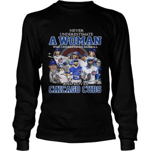 Never underestimate a woman who understands baseball and loves Chicago cubs Longsleeve Tee