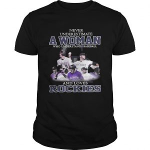 Never underestimate a woman who understands baseball and loves Rockies Guys Tee