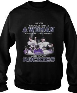 Never underestimate a woman who understands baseball and loves Rockies Sweater
