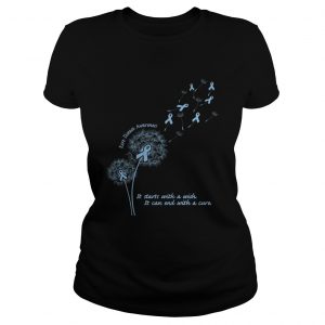 Rare disease awareness it starts with a wish it can end with a cure Ladies Tee