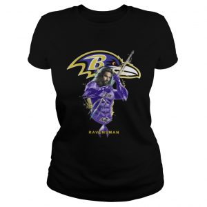 Ravensman Aquaman And Ravens Football Team Ladies Tee