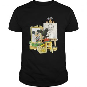 Walt Disney and Mickey Mouse self portrait Guys Tee
