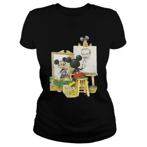 Walt Disney and Mickey Mouse self portrait Ladies Tee