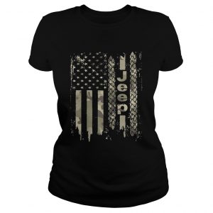American flag camo jeep Ladies Tee