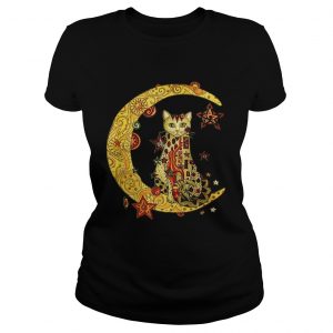 Cat on the moon Cat humor animalday Ladies Tee