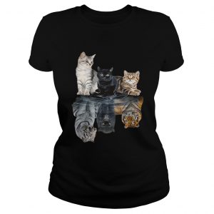 Cats reflection tigers Ladies tee