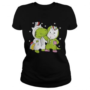 Dinosaur and Unicorn are best friends Ladies Tee