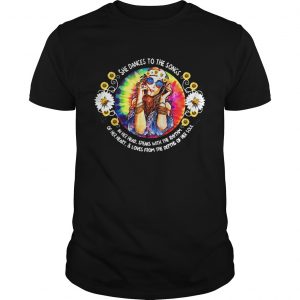 Hippie Lifestyle she dances to the songs in her head speaks with the rhythm or her heart and loves from the depths of her soul Guys tee