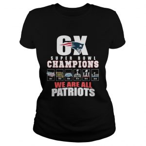 Ladies Tee 6X Super Bowl Champions We are all Patriots