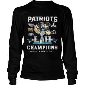 Longsleeve Tee Patriots Liii Champions February 3 2009 Atlanta