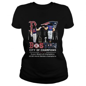 Songoku and Vegeta Tom Brady and David Ortiz Boston City of Champions Super Bowl Ladies Tee