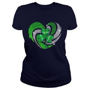 St Patricks Day Shamrock Irish Heart Ladies Tee