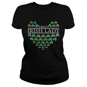 St Patrick’s Day Crazy Irish Lady Heart Ladies Tee
