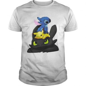 Stitch Pikachu and Toothless Guys Tee