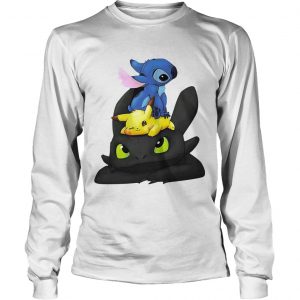 Stitch Pikachu and Toothless Longsleeve Tee