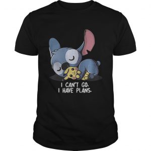 Stitch hug Pikachu I can’t go I have plans Guys Tee