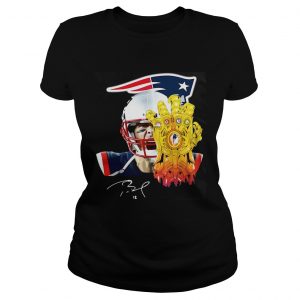 Tom Brady 12 New England Patriots Thanos Ladies Tee