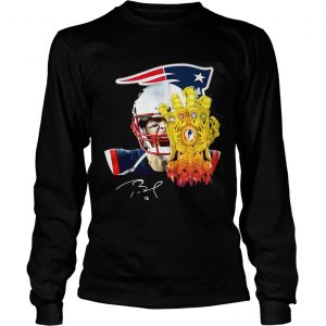 Tom Brady 12 New England Patriots Thanos Longsleeve Tee
