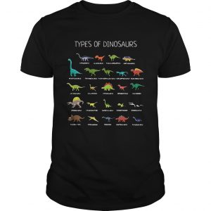 Types of dinosaurs Diplodocus Allosaurus Parasaurolophus Ankylosaurus Guys Tee