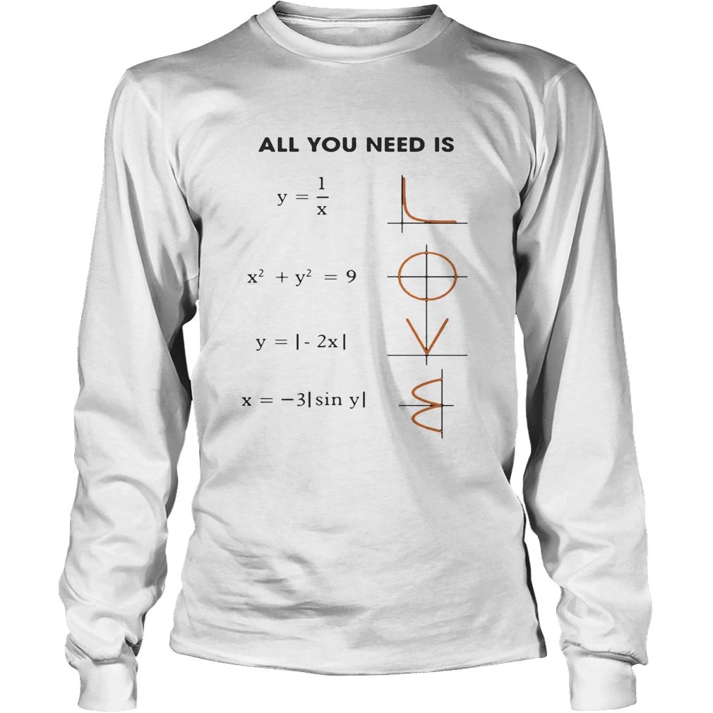 All You Need is Love Math Mens Crew Neck Sweatshirt Casual Pullover Gray