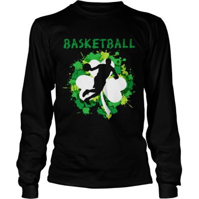 Basketball Shamrock Irish St Pattys Day Sport Shirt For Basketball Lover Longsleeve Shirt