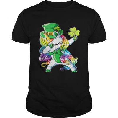 Dabbing unicorn Irish St Patricks Guys Shirt
