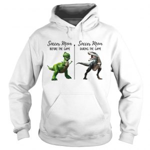 Dinosaur soccer mom before the game soccer mom during the game Hoodie