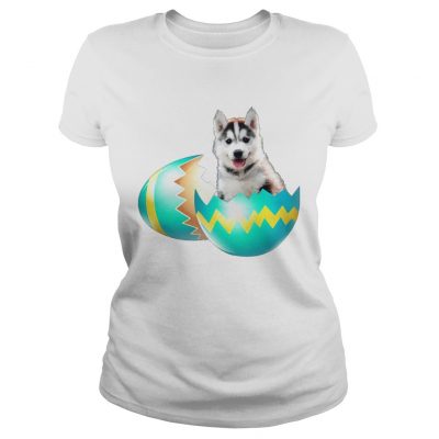 Dog Easter Cute Husky Egg Gift Ladies Shirt