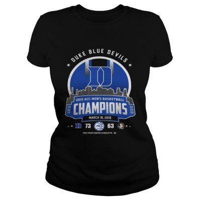 Duke blue devils 2019 acc mens basketball champion Ladies Tee