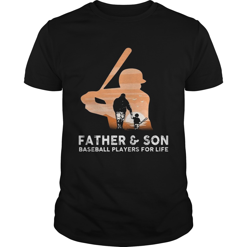 Father and son baseball players for life T shirt