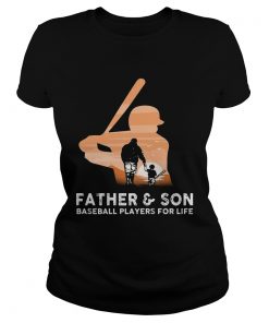 Father and son baseball players for life Ladies Shirt
