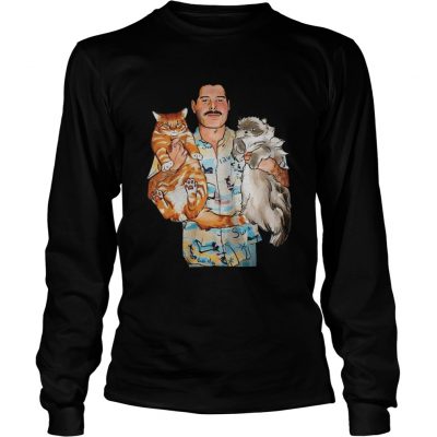 Freddie Mercury hug cats Longsleeve Sshirt
