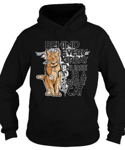 Hoodie Behind every great nurse is a great cat shirt
