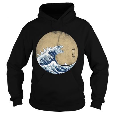 Hoodie The great wave off Kanagawa Godzilla shirt