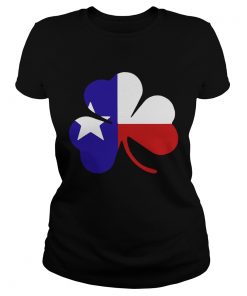  Irish Texas Flag Shamrock St Patricks Ladies Shirt